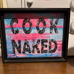 Colorful 'Cook Naked' Wall Art